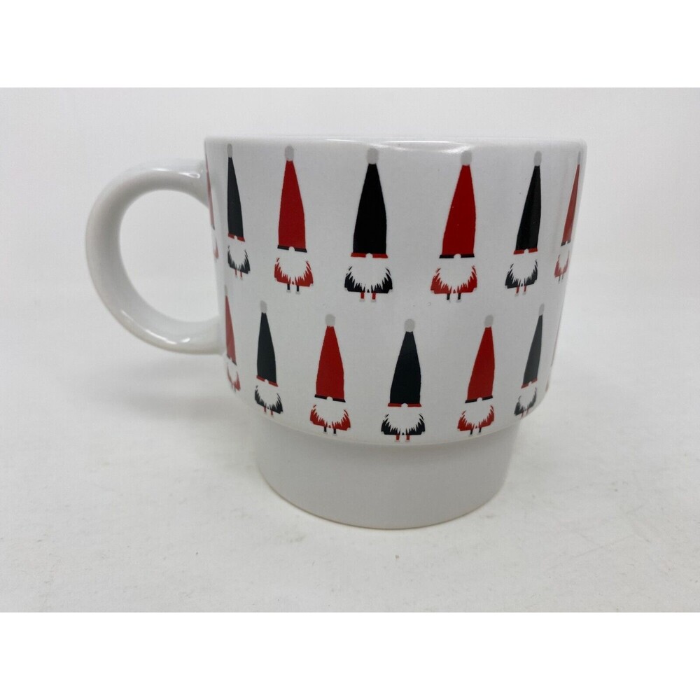 Christmas Gnome Mug Red Black‎ White Stackable Signature Housewares Holiday